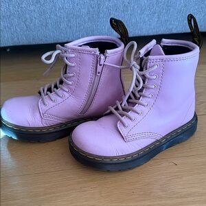 Dr. Martens Pink Kids Lace-Up Boots